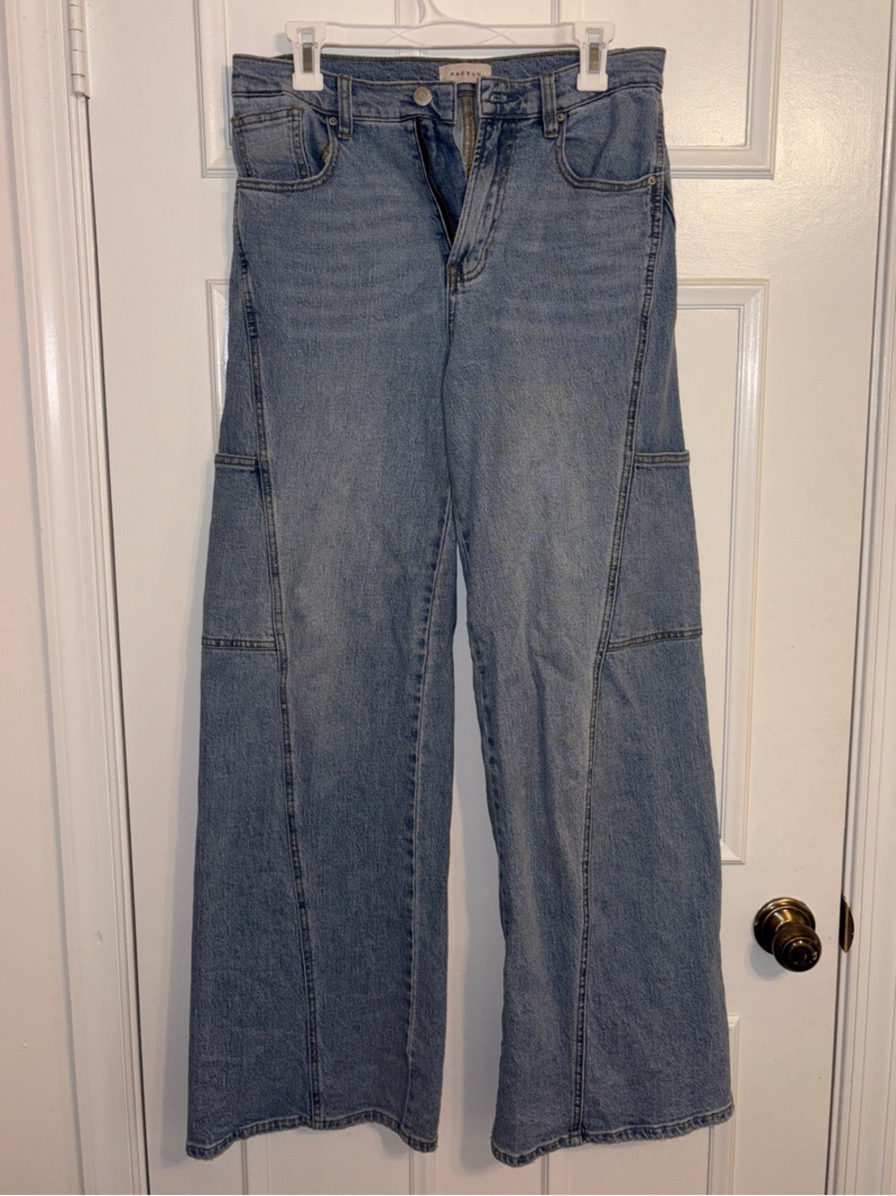 PacSun Light Blue Wide-Leg Panel Seam Jeans